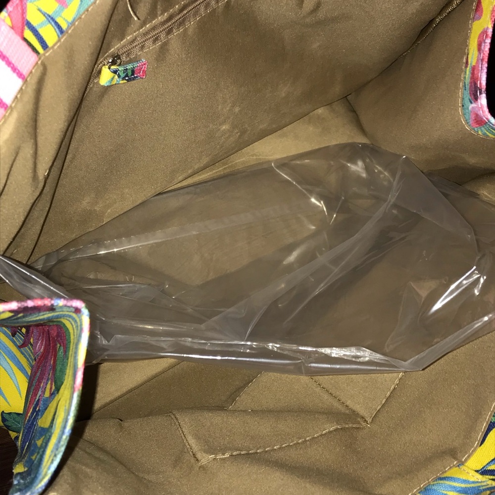 Twig & Arrow Canvas "Paradise" Large Summer Printed Tote NWT - Picture 5 of 7